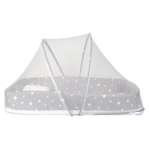 Little Angel Baby Nest Bed With Mosquito Net Newborn Lounger - Grey