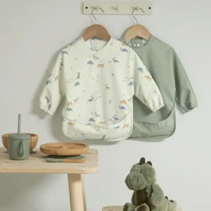 Long Sleeve Bib (Pack of 2) - Dino Stripe