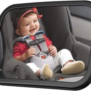 Car Backseat Safety Mirror, CharmCollection Peace of Mind to Keep An Eye on Baby in A Rear Facing Child Seat Premium Black Frame Car Rear View Baby Car Seat Mirror for Baby Back Seat Child Seats