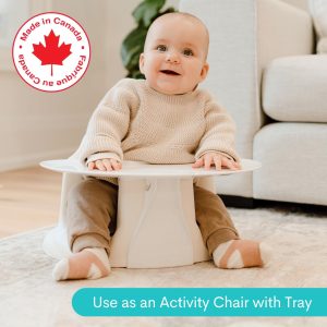 Upseat Baby Floor Seat Booster Chair for Sitting Up with Removable Tray for Meals and Playtime, Developed with Physical Therapists for Safe and Healthy Hip Development and Posture (Coconut)