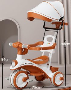 Baby Carriage 3 in 1 Kids Tricycle with Parent Handle