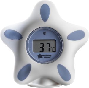 Tommee Tippee InBath Digital Thermometer for Baby Bath and Room, Waterproof and Floats in Water, 3 Second Readings on Easy to Read LCD Display